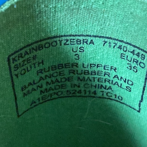 Bogs Zebra Print Waterproof Girl’s Rainboots - Picture 7 of 14